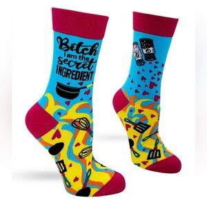 •Big Ego• Secret Ingredient Ladies Novelty Crew Socks